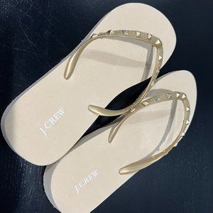 J. Crew Gold Flip Flops